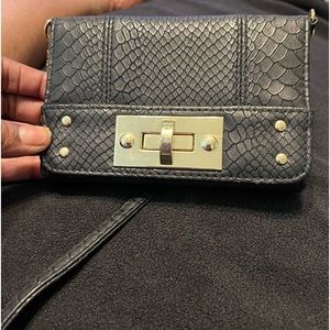 Black snake skin Small crossbody purse